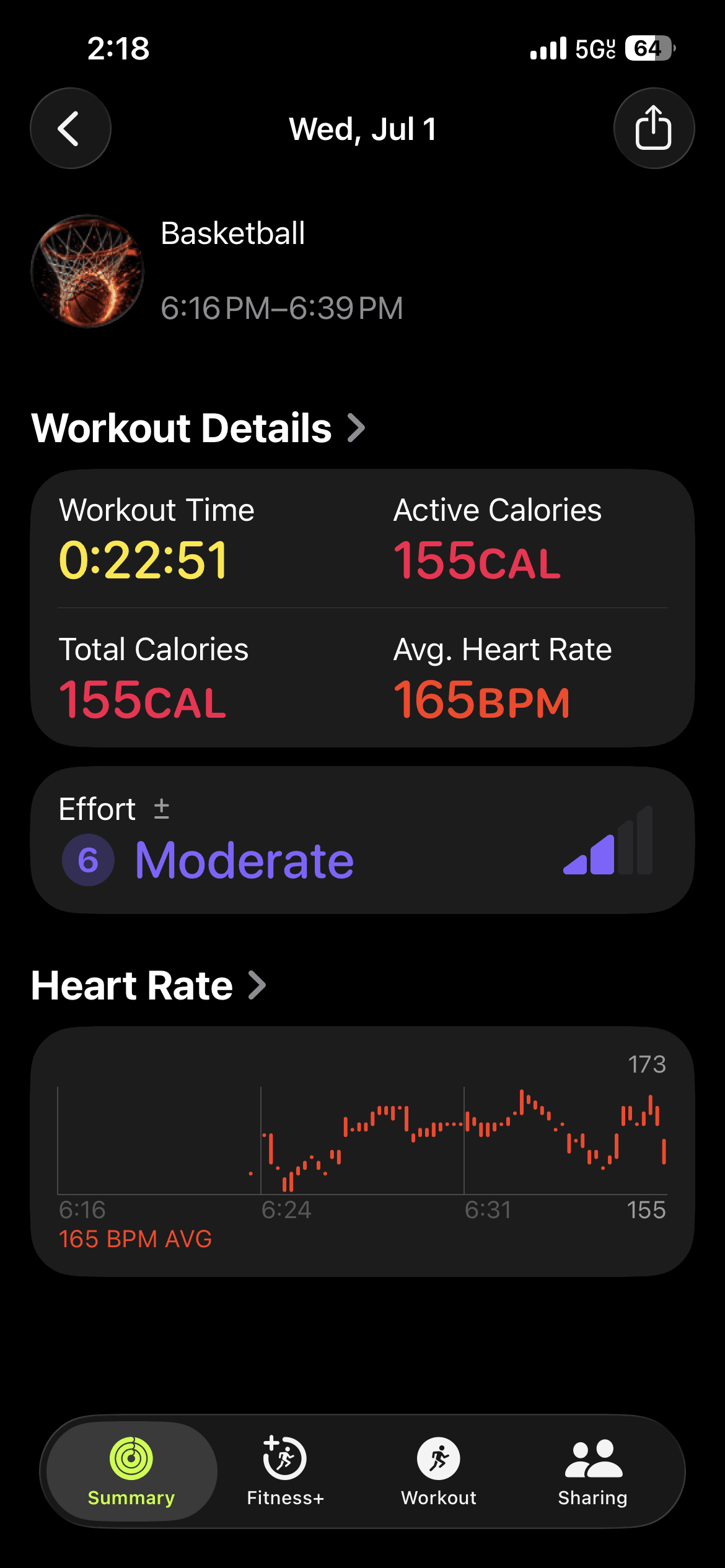 ShootTheRock Apple Fitness workout summary